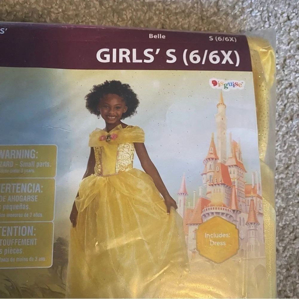 Disney Belle Gown Dress NEW XS 4/5 Small 6/6X Gold Yellow Beauty & Beast